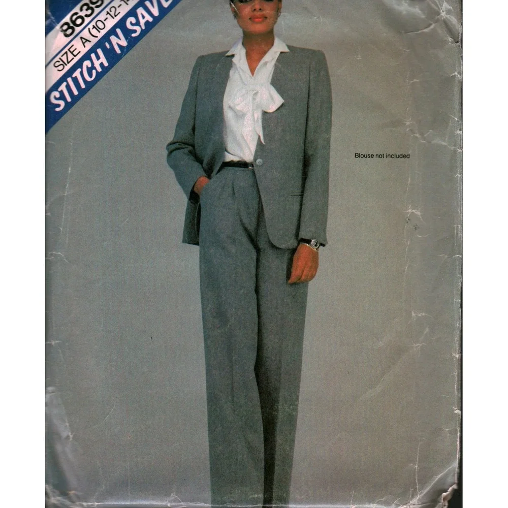 Vintage 1983 McCalls 8639 Stitch N Save Misses Jacket Pants Pattern Sz 10 12 14
